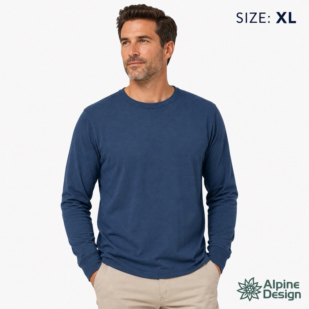 Alpine Design Duofold Crew Shirt Mens XL Vintage Blue UPF 50+ Long Sleeve NWT